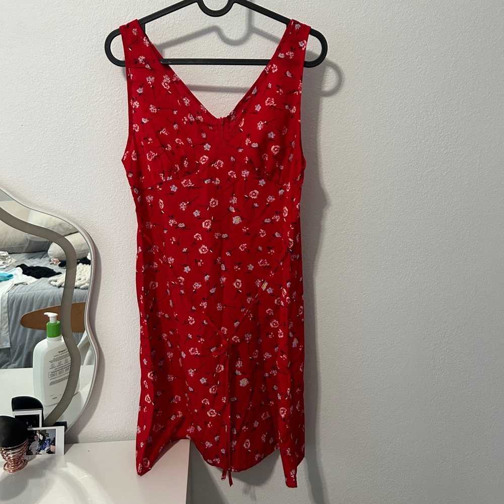 SHEIN Red Floral Mini Dress